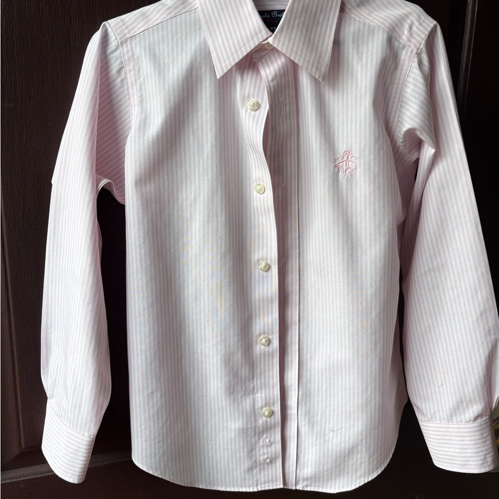 Boys Brooks Brothers Light Pink Striped Button Down Shirt